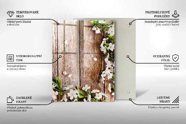 Steklena podloga za rezanje Sončnice na deskah