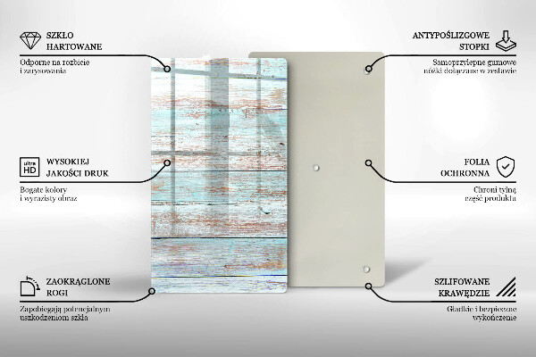 Steklena podloga za rezanje Stare vintage deske