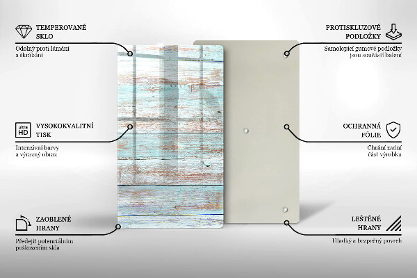 Steklena podloga za rezanje Stare vintage deske