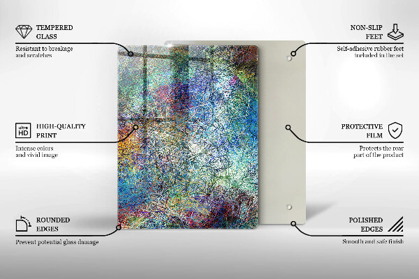 Steklena podloga za rezanje Stare vintage deske