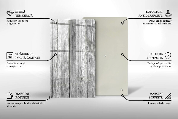 Steklena podloga za rezanje Stare lesene plošče