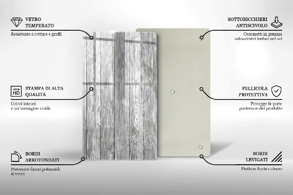 Steklena podloga za rezanje Stare lesene plošče