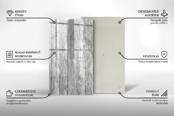 Steklena podloga za rezanje Stare lesene plošče