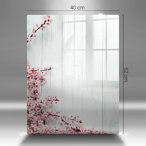 Steklena podloga za rezanje Rože na deskah