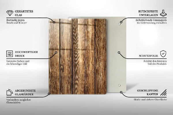 Steklena podloga za rezanje Rože na deskah