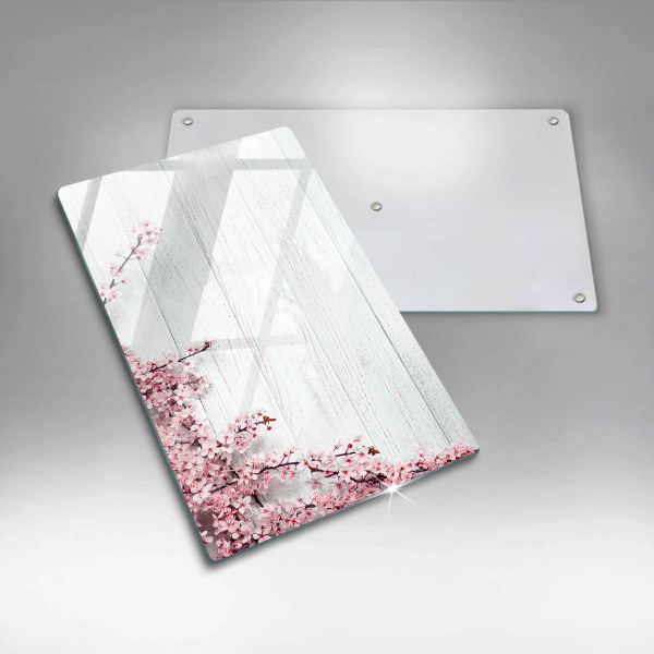 Steklena podloga za rezanje Rože na deskah