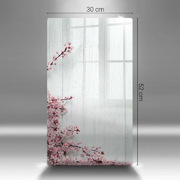 Steklena podloga za rezanje Rože na deskah