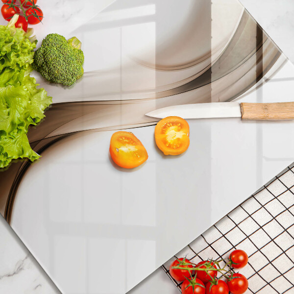 Steklena podloga za rezanje Abstraktne rjave črte