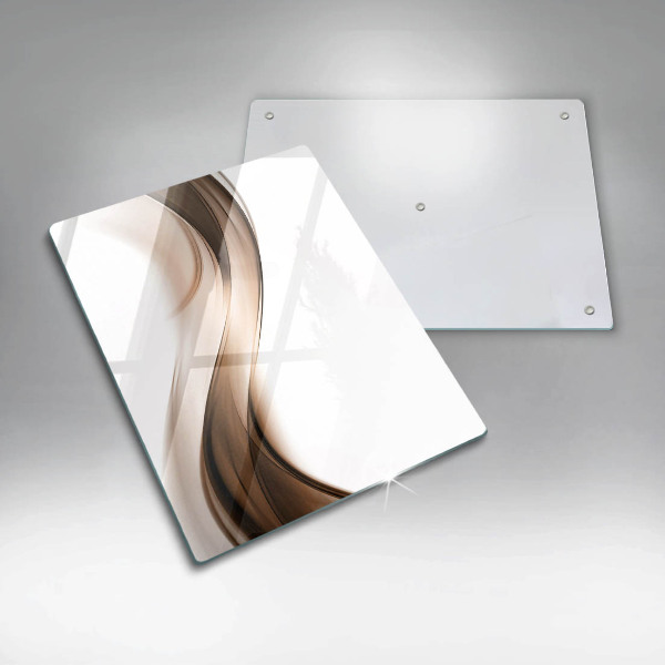 Steklena podloga za rezanje Abstraktne rjave črte