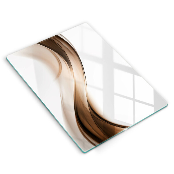 Steklena podloga za rezanje Abstraktne rjave črte