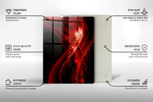 Steklena podloga za rezanje Abstraktne rjave črte