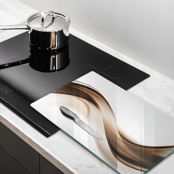 Steklena podloga za rezanje Abstraktne rjave črte