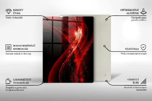 Steklena podloga za rezanje Abstraktne rjave črte