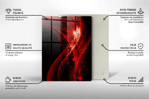 Steklena podloga za rezanje Abstraktne rjave črte
