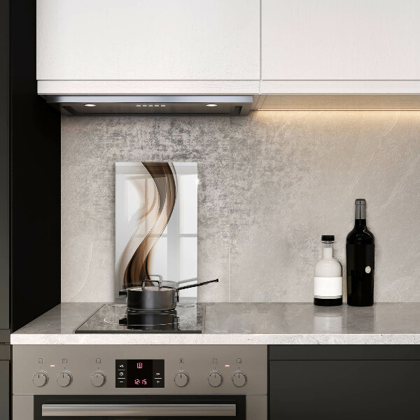 Steklena podloga za rezanje Abstraktne rjave črte