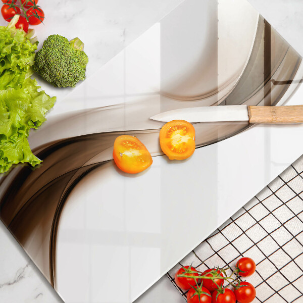 Steklena podloga za rezanje Abstraktne rjave črte