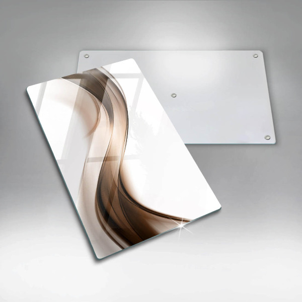 Steklena podloga za rezanje Abstraktne rjave črte