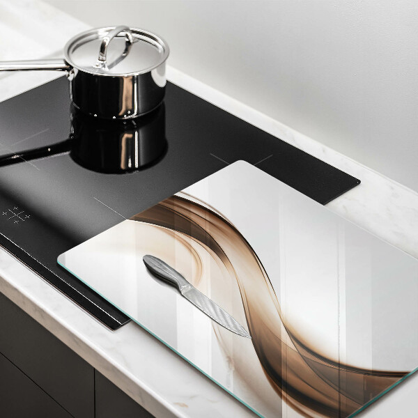 Steklena podloga za rezanje Abstraktne rjave črte