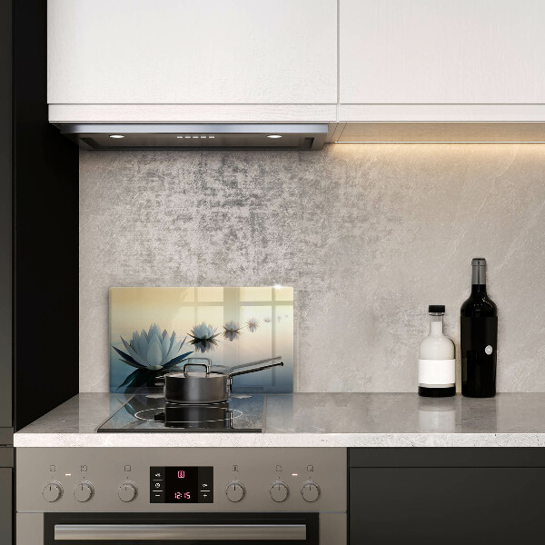 Steklena podloga za rezanje Cvetovi lilije na vodi