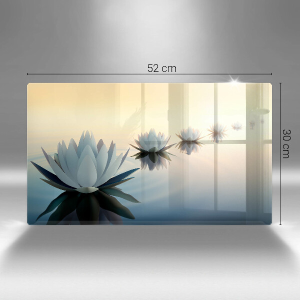Steklena podloga za rezanje Cvetovi lilije na vodi