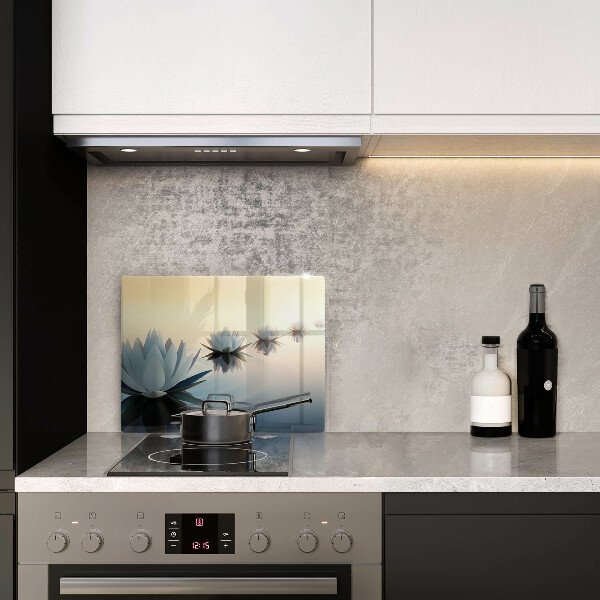 Steklena podloga za rezanje Cvetovi lilije na vodi