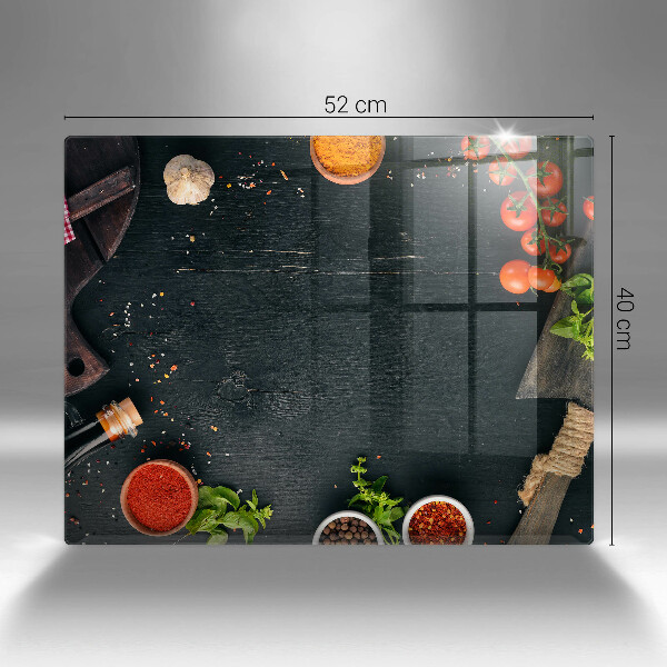 Steklena podloga za rezanje češnjev paradižnik