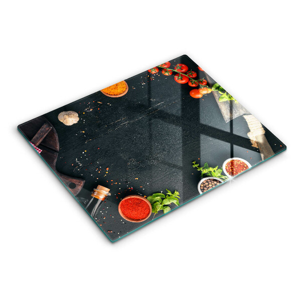 Steklena podloga za rezanje češnjev paradižnik