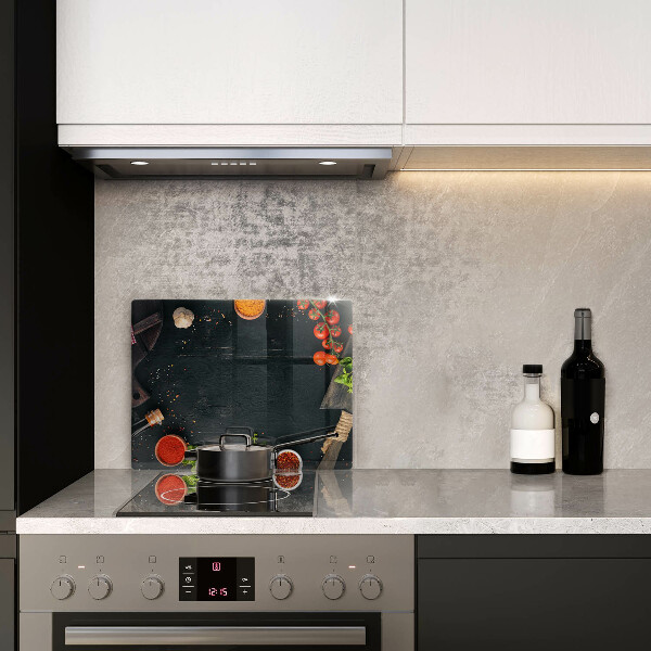 Steklena podloga za rezanje češnjev paradižnik