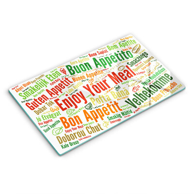 Steklena podloga za rezanje Podnapisi Bon appetit jeziki