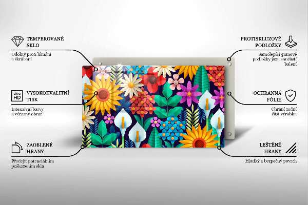 Steklena podloga za rezanje Ilustracija travniškega cvetja