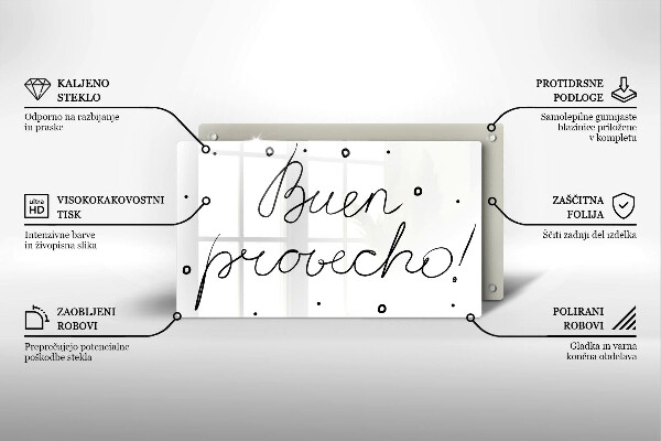 Steklena podloga za rezanje Buen provecho!