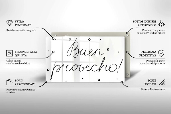 Steklena podloga za rezanje Buen provecho!