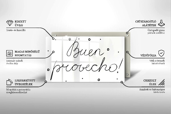 Steklena podloga za rezanje Buen provecho!