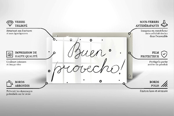 Steklena podloga za rezanje Buen provecho!
