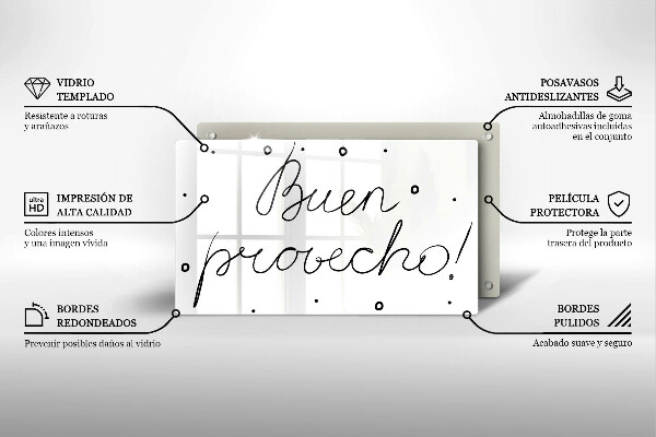 Steklena podloga za rezanje Buen provecho!