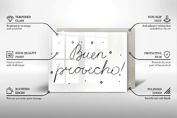 Steklena podloga za rezanje Buen provecho!