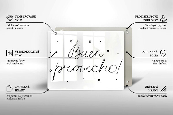 Steklena podloga za rezanje Buen provecho!