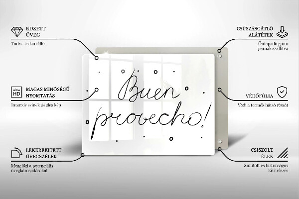 Steklena podloga za rezanje Buen provecho!