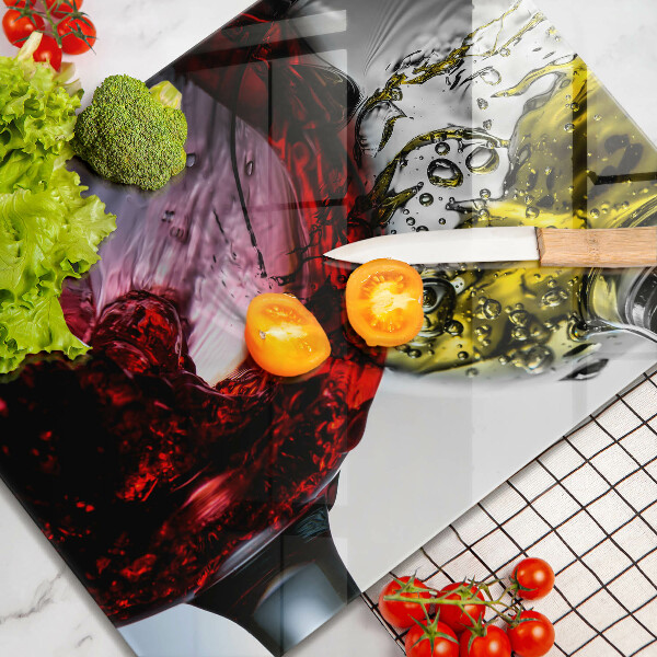 Steklena podloga za rezanje Kozarci vina