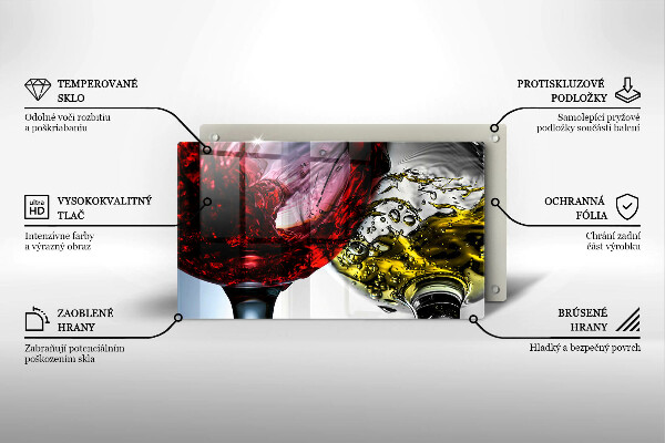 Steklena podloga za rezanje Kozarci vina