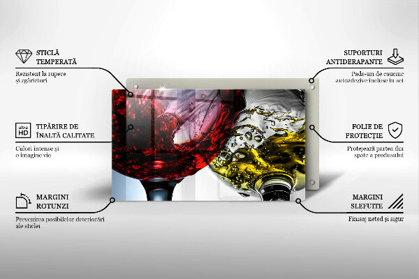 Steklena podloga za rezanje Kozarci vina