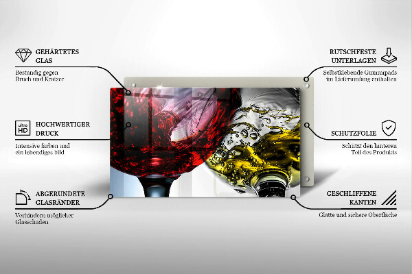 Steklena podloga za rezanje Kozarci vina