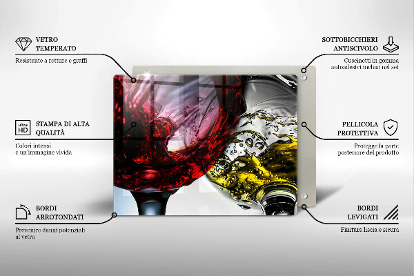 Steklena podloga za rezanje Kozarci vina