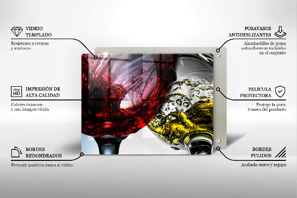 Steklena podloga za rezanje Kozarci vina