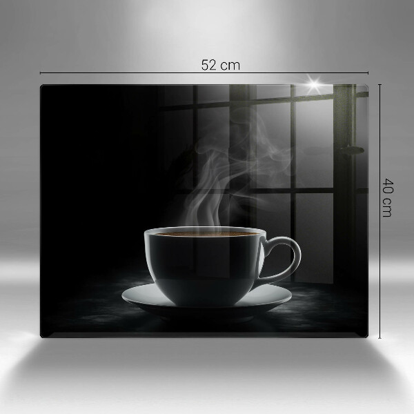 Steklena podloga za rezanje Vroča skodelica kave