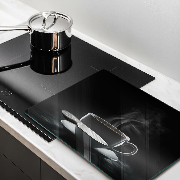 Steklena podloga za rezanje Vroča skodelica kave