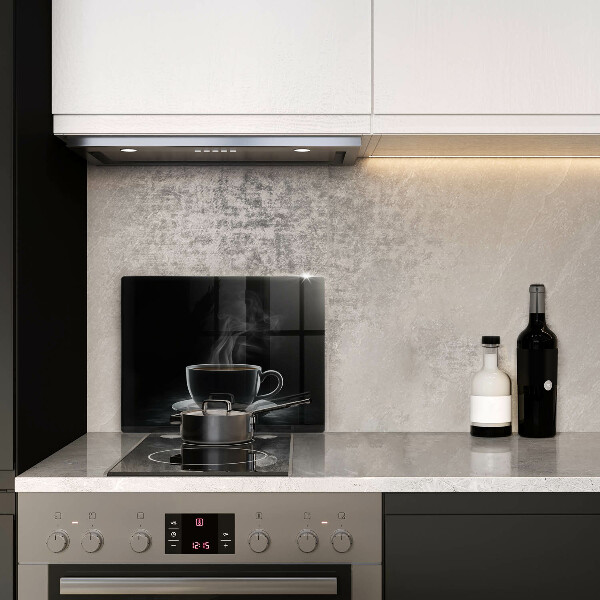 Steklena podloga za rezanje Vroča skodelica kave