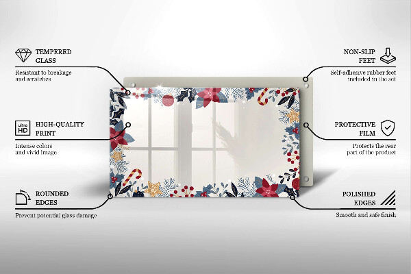 Steklena podloga za rezanje božični okraski