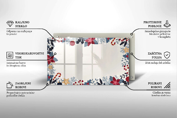 Steklena podloga za rezanje božični okraski