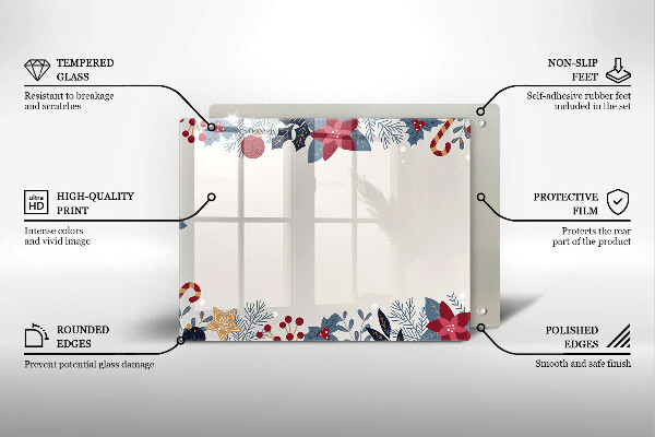 Steklena podloga za rezanje božični okraski